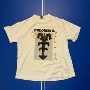 1990s single stitch Colombia short sleeve white t-shirt .